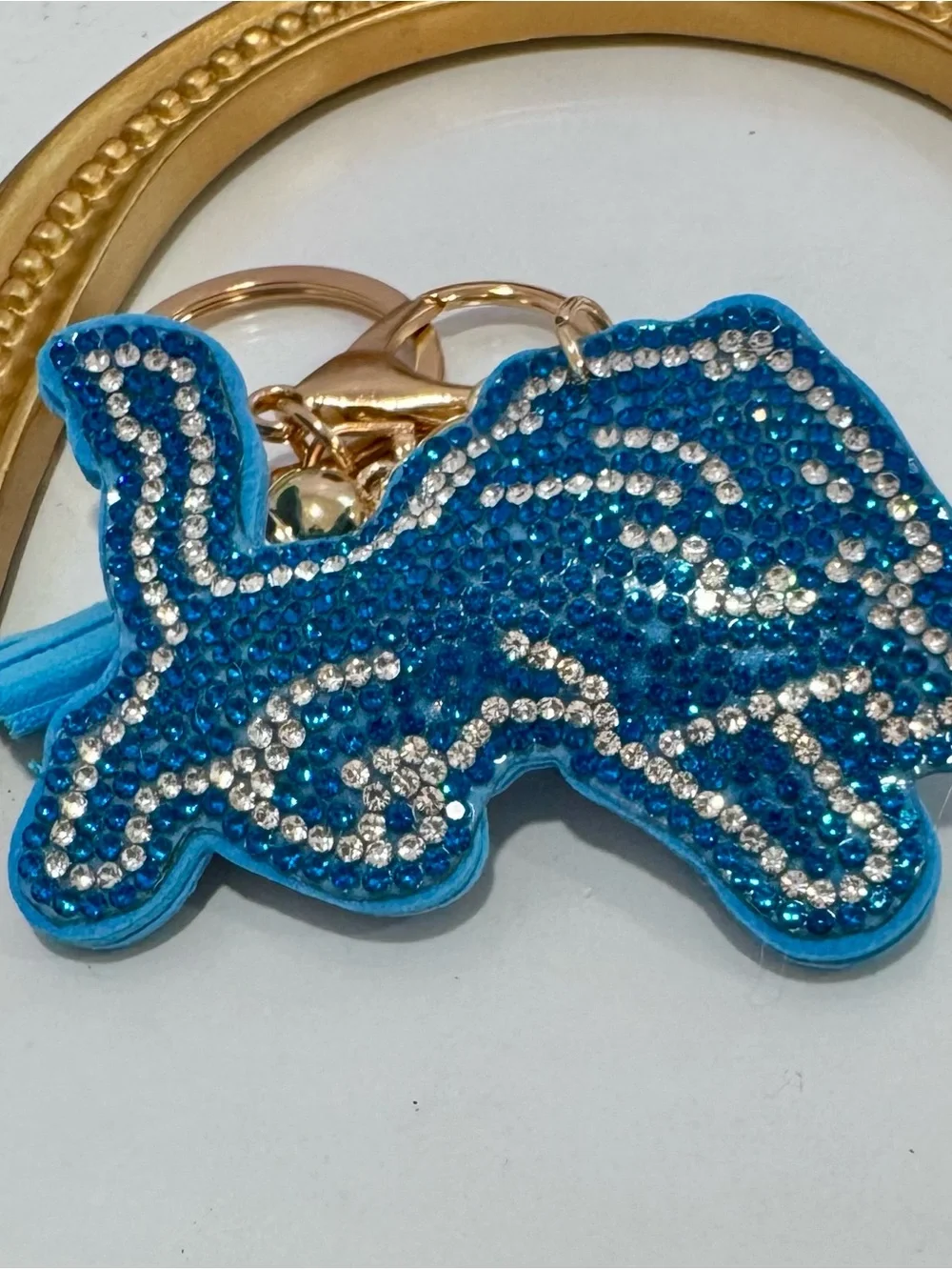 New Blue Crystal Detroit Lions Keychain